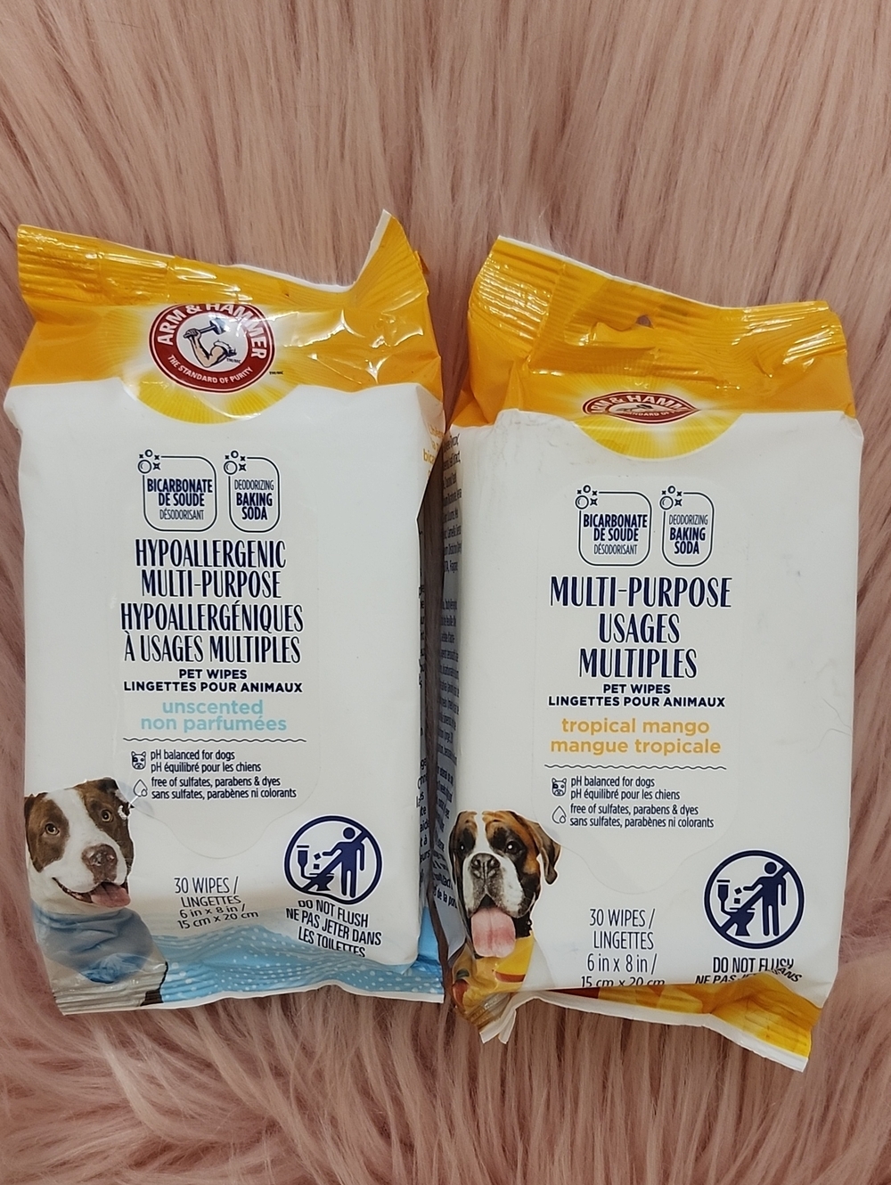 Brand New ARM & HAMMER TRAVEL MULTI-PURPOSE PET WIPES-2CT
